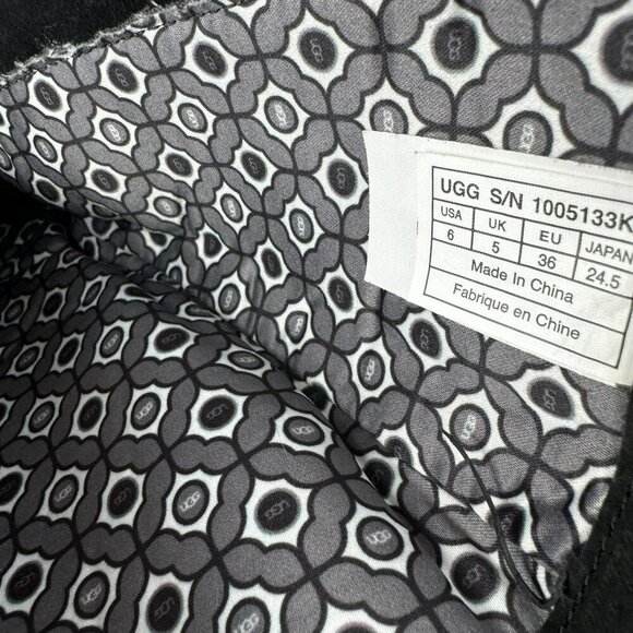 UGG Morgan Mid-Calf Womens Black Leather Suede Zip-Up Boots Size 6 - Picture 7 of 8